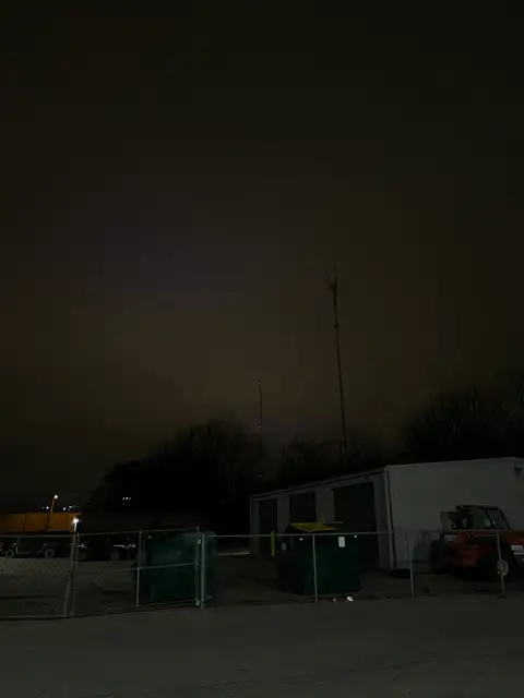 Eerie calm under the night sky.